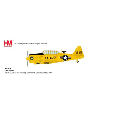 HA1526 1/72 T-6G TEXAN 49-3477, USAF AIR TRAINING COMMAND, COLUMBUS AFB, 1955