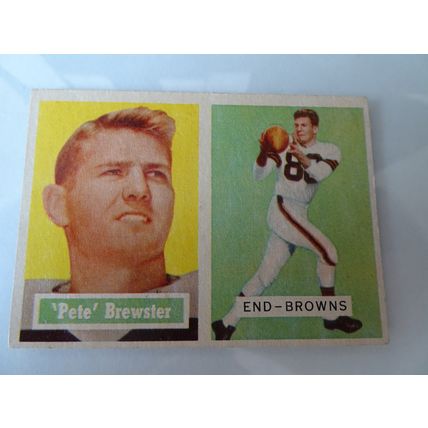 1957 Topps Football Card # 040 Darrel Brewster Very Good (3) Cleveland Browns