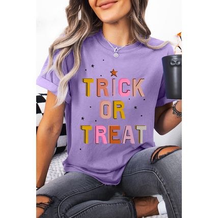 Wisteria TRICK OR TREAT Halloween Fashion Graphic T Shirt