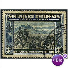Southern Rhodesia 1940 SG57 3d Black & Blue Fine Used