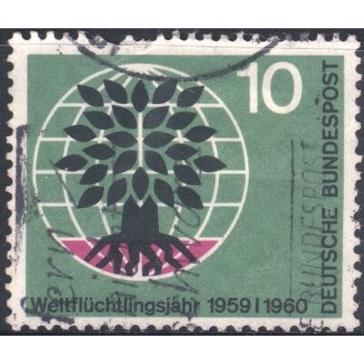 Germany 1960 - SG1240 - 10pf black, purple & green - Uprooted Tree - used