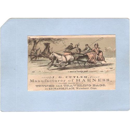 CT Waterbury Victorian Trade Card J. G. Cutler, 14 Exchange Place~137