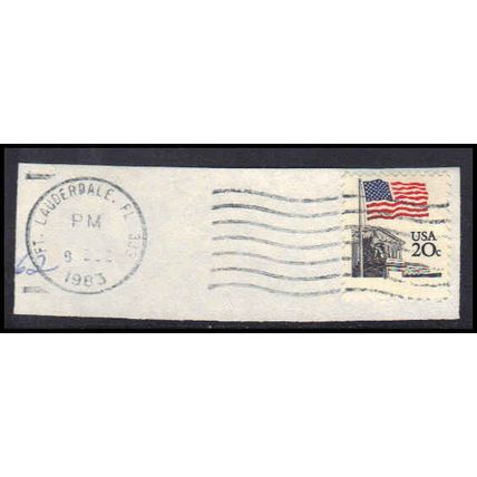 Used 1894 20c U.S. Flag Fort Lauderdale, FL. E0293