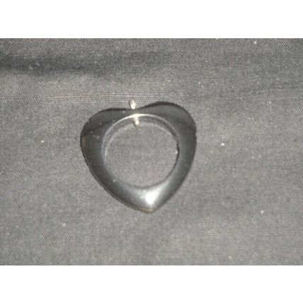 Unique black hematite heart drop pendant & leather or silver plate necklace