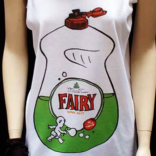 Fairy Pop Art T shirt Vest White Medium Kitsch Party Indie Fashion Tank Top M