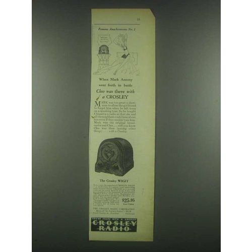 1931 Crosley Wigit Radio Ad - Cleo Was There