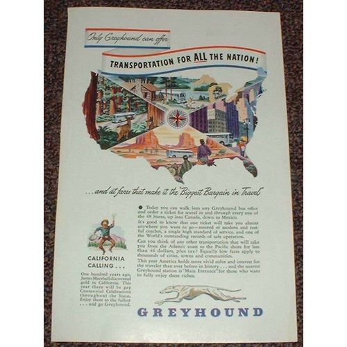 1948 Greyhound Bus Ad, Transportation for All Nation!!