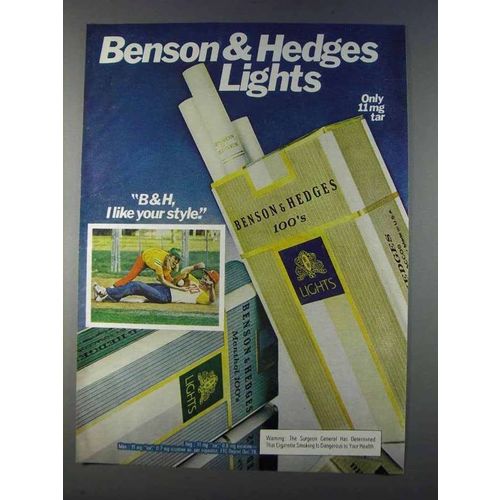1980 Benson & Hedges Lights Cigarettes Ad - I Like