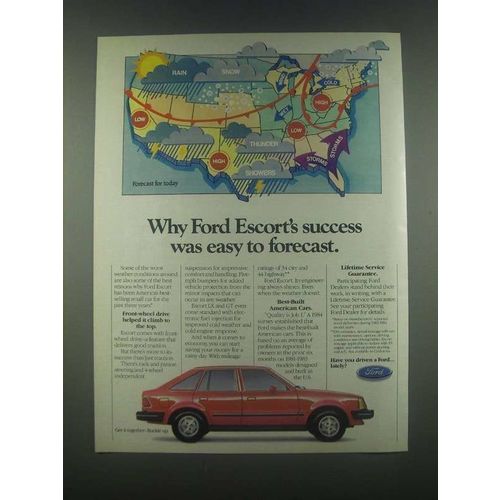 1985 Ford Escort Ad - Success Was Easy to Forecast