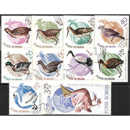 1965 Michel 2430/2439 - cancelled - BIRDS - light foxing