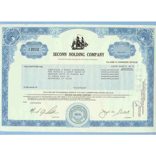 CT na Stock Certificate Company: Seconn Holding Company ~75