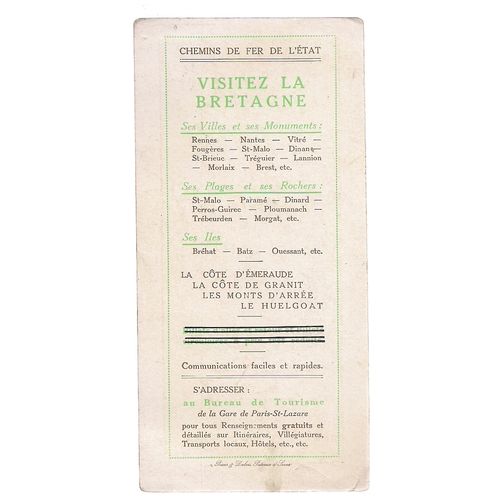 ALLEZ EN BRETAGNE, French card bookmark 67 X 137 mm #