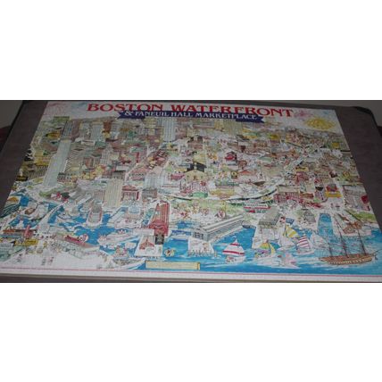 1993 White Mountain Puzzles Boston Waterfront 1000 Piece Puzzle - Complete
