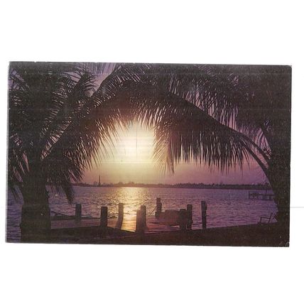 A BEAUTIFUL FLORIDA SUNSET, USA used postcard 1980 postmark =