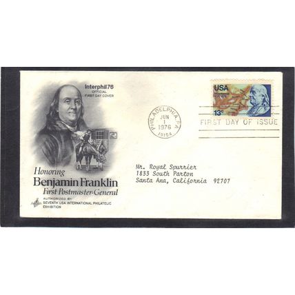 FDC Art Craft 1690 13c Ben Franklin (Cachet-Typed/A) CV41840
