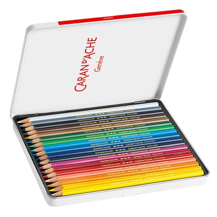 Caran D'ache Swisscolor color Pencils in Metal Box (Pack of 18) [New&Sealed]