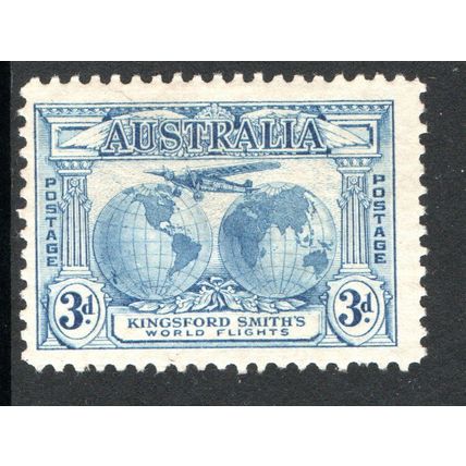 Australia Sg122 3d blue fine m/mint (G246)