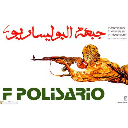 Political poster.POLISARIO Fighter.Muslim.Arab.Socialist Fidayeen History art.26