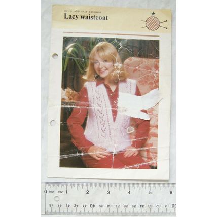 1979 Quick and Easy Fashions, Lacy waistcoat, mohair
