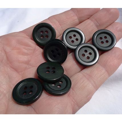 D10 Dark Green Black Buttons 20mm 3/4 Inch 4 Hole Crafting Sewing Buttons