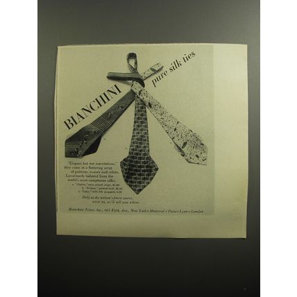 1951 Bianchini Ties Advertisement - Chalets, Eclipse and Gales