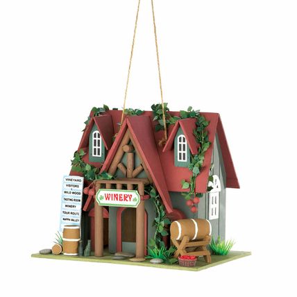 Wooden Birdhouse Cottage Vineyard Home Yard Garden Unique Decorative Cute Gift