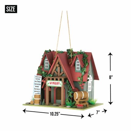Wooden Birdhouse Cottage Vineyard Home Yard Garden Unique Decorative Cute Gift