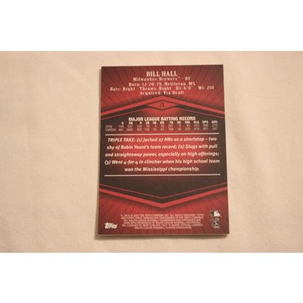 Bill Hall 2007 Topps Triple Threads NO. 21 0683/1350