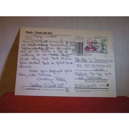 AQUEDUCT, NERJA, COSTA DEL SOL, SPAIN used postcard. 1996 postmark =