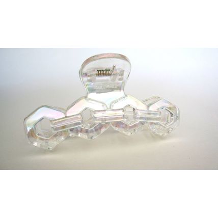 Clear transparent iridescent design hair claw clip for long fine hair