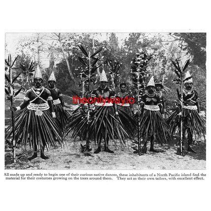 NORTH PACIFIC ISLANDERS NATIVE DRESS, c1920, MODERN REPRODUCTION