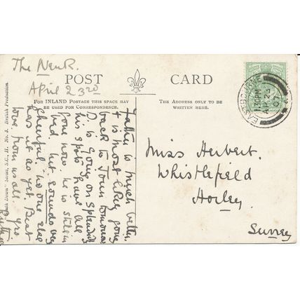 PC21497 Alfriston Church and Downs. Sussex. S. C. No 3. 1907