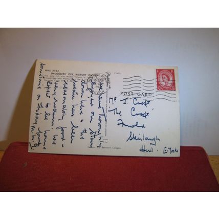 SMUGGLERS' OPE, BIGBURY-ON-SEA, DEVON used vintage postcard 1964 pm =