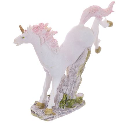 Small Unicorn on Rocks Miniature Figurine Ornament Purple Pink - 4 Designs