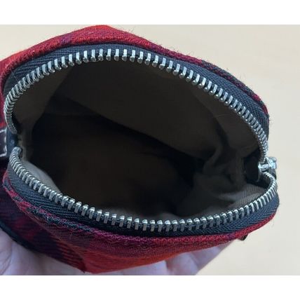 A Rare Vintage Coach Tartan Domed Small Mini Red Plaid Wool Leather Coin Purse