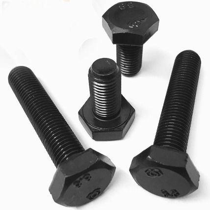 M10, BLACK FULLY THREADED HEX BOLTS SET SCREWS GRADE 8.8 SELF COLOUR HEXAGON