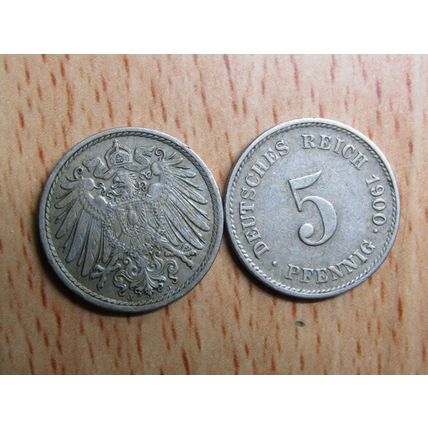 1900j 5 Pfennig Germany Empire Coin
