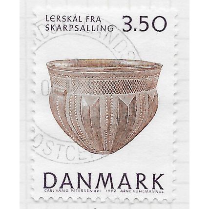 DENMARK DANMARK 1992 BOWL URN CHALICE NATIONAL MUSEUM OPENING 3.50Kr USED