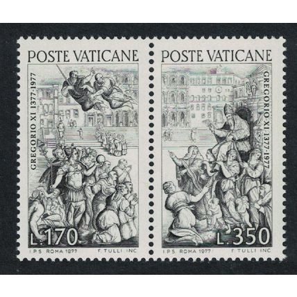 Vatican Frescos by G. Vasari Pope Gregory 2v in pair 1977 MNH SG#677-678 Sc#614a
