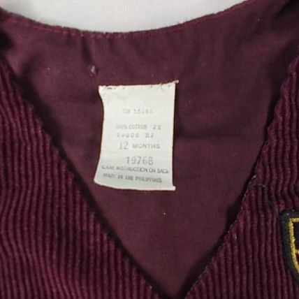 Vest Boy's Toddler Corduroy Burgundy Size 12 Months