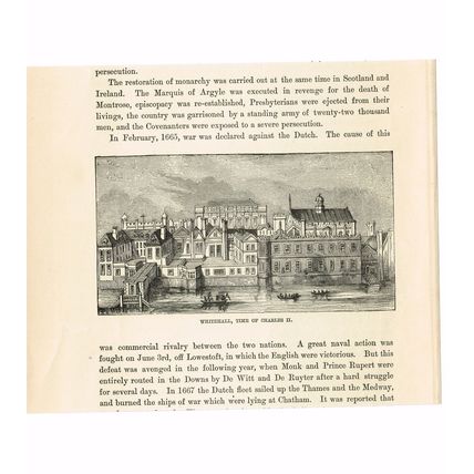 WHITEHALL IN 17thC, LONDON, ENGLAND, Book Illustration (Print), c1870