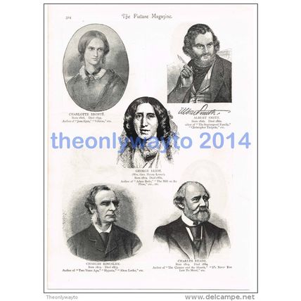 BRONTE, SMITH, ELIOT, KINGSLEY, READE, BOOK ILLUSTRATION, 1895