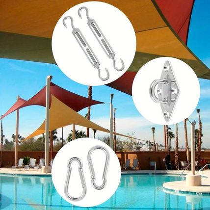 Garden Sun Shade Sail Fixing Kit – Stainless Steel Canopy Awning Hardware Repair