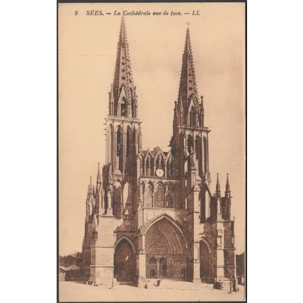 La Cathédrale vue de Face, Sées, c.1920s - Lévy et Neurdein CPA LL9