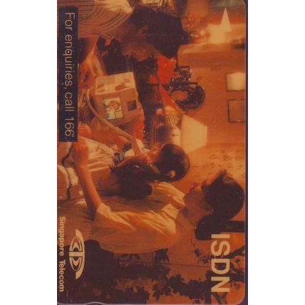 ISDN S'pore $5 Telephone Card (Used)