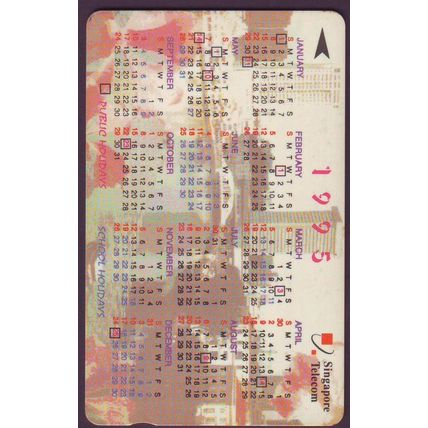 Calendar(93,94,95,96,98) S'pore $5Telephone Card (Used)
