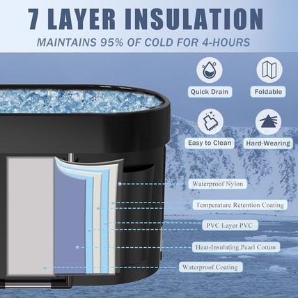 Ice Bath Tub for Athletes - 129 Gal Cold Plunge Tub for Recovery, Portable Batht