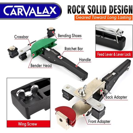 Pipe Tube Bender Set, for 1/4” to 7/8” O.D, 90° Ratcheting Tubing Bender Kit wit