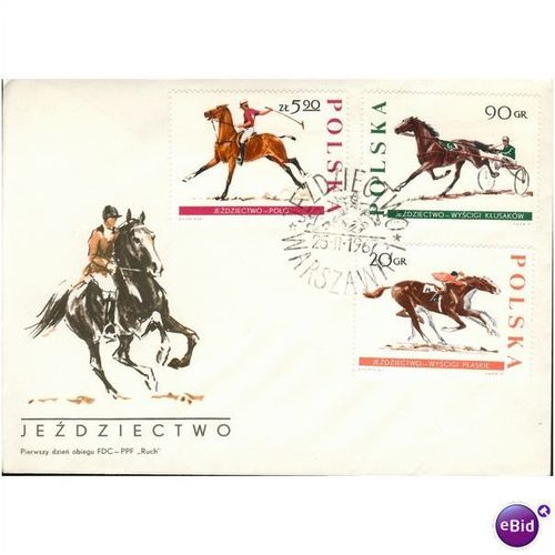 Poland FDC 1967 - SG 1719-1726 - Jezdziectwo