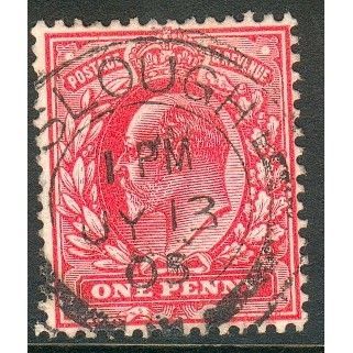GB stamps 1902-10 KEV11 - 1d SG219 Slough 12